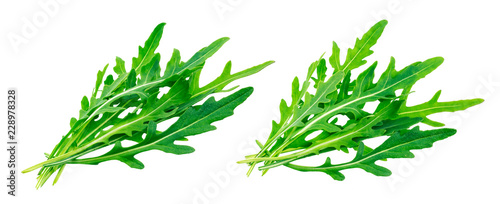 Fotografía Rucola. Heap of fresh arugula leaves isolated on white background