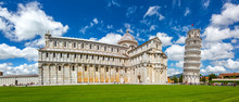 Cathedral And The Leaning Tower In Piazza Dei Miracoli, Pisa, Italy.