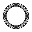 Black telephone spiral cable in the circle Simple flat illustration