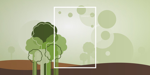 Wall Mural - Wallpaper, Background, Landing Page or Cover Design for Your Business with Abstract Natural Landscape, Eco Theme - Creative Vector Template