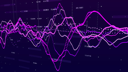 Aufkleber - Stock market graph. Big data visualization. investment graph concept. 3d rendering.