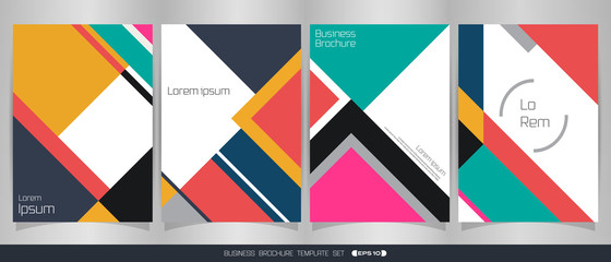 Fototapete - modern colorful brochure classic in geometrical pattern.