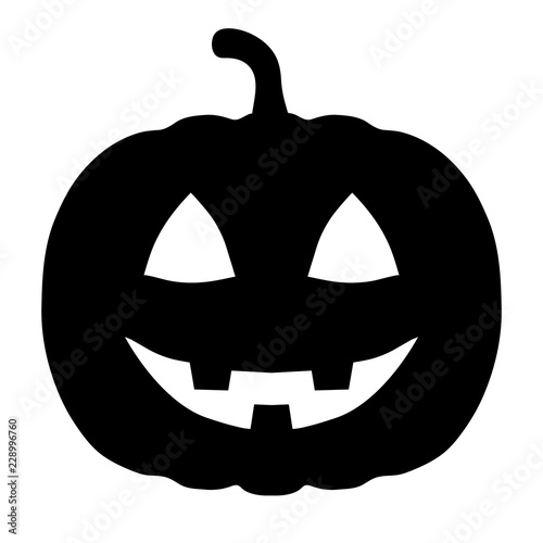 Download Minimalist, black, silhouette carved pumpkin icon. Scary ...