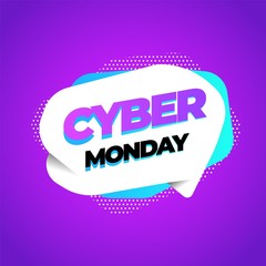 Wall Mural - Cyber Monday discount sale concept. Inscription design template. Cyber Monday banner. Vector illustration eps 10.