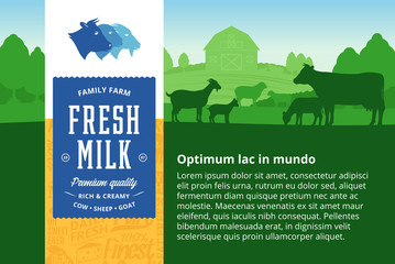 Canvas Print - Vector milk illustration