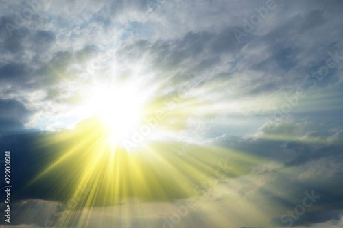 Fotomural Rays of sunshine in the clouds, Holy Spirit