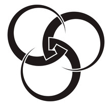 Borromean Rings Three Interlocked Circles Of Variable Thickness For Your Logo, Design Or Project.
