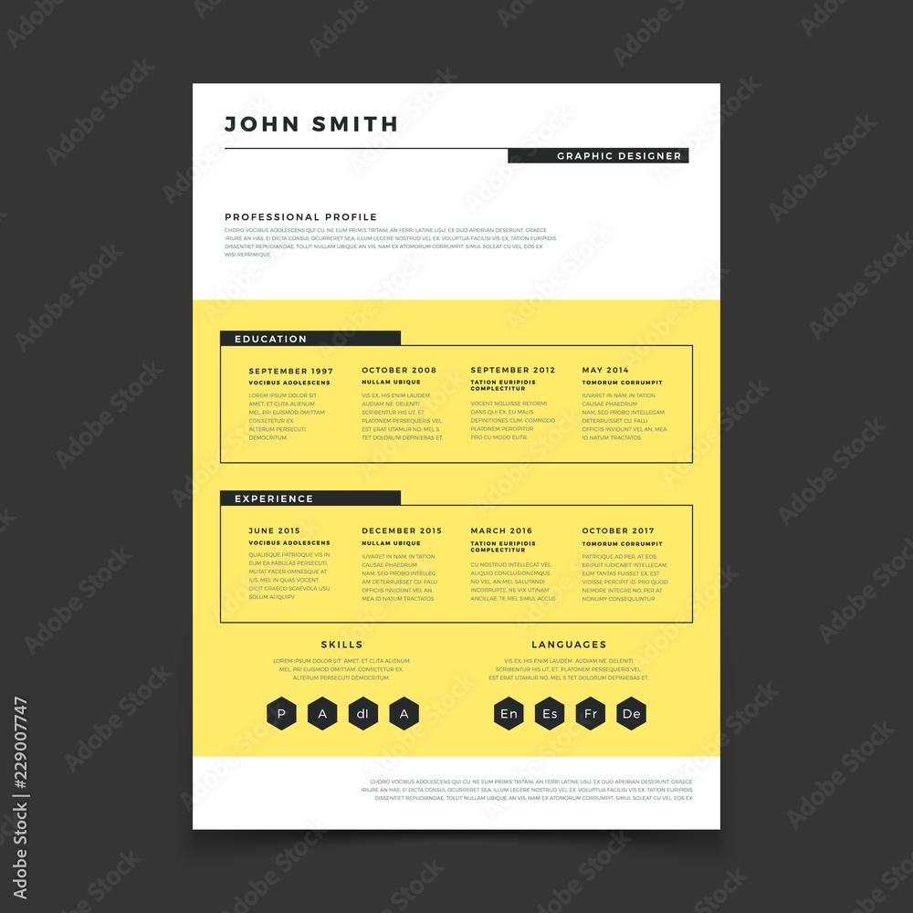 Cv form template. Professional resume stylish elegance template. Letter ...