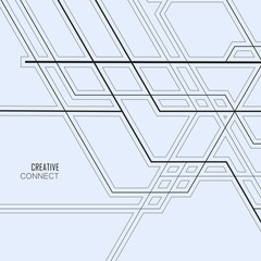 Poster - Abstract geometric overlap lines and shapes design wallpaper