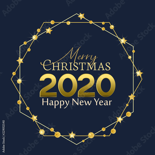 Happy New Year 2020 neon background. Happy New Year 2020 ...