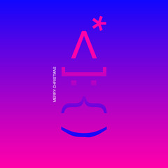 Aufkleber - Christmas phase text and star with santa beard and ornaments with symbol design on background