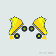 Yellow roller skates vector illustration