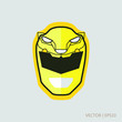 Modern superhero mask. Power ranges like mask. Yellow cat mask