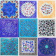 Set of Iranian decorative ceramic tiles