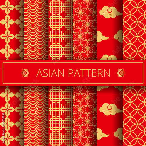 Oriental Asian Traditional Korean Japanese Chinese Patterns Decoration Elements Set Web Online Concept Page Background Asians Symbols Koreans Tradition Ornate Geometric Forms Shapes Wrapping Paper Buy This Stock Vector And Explore Similar Vectors At