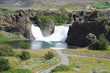 Wasserfall Hjlálparfoss im Þjórsárdalur-Valley / Süd-Island