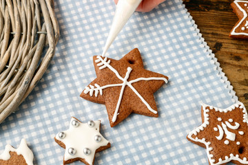 Canvas Print - How to make christmas gingerbread cookies, tutorial.