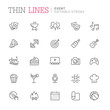 © Skellen - Collection of event related line icons. Editable stroke