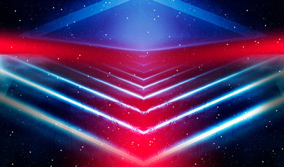 Wall Mural - background wall with neon lines and rays.