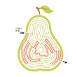 maze game for kids pear labyrinth vector puzzle illustration