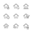 © valeriyakozoriz - home property protection insurance line black icons set