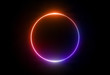 © wacomka - 3d render, neon light, round frame, blank space for text, ultraviolet spectrum, ring symbol, halo, isolated on blank background