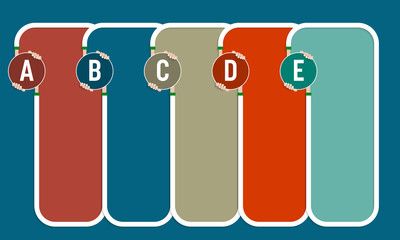 Poster - Five white text frames for fill your text.
