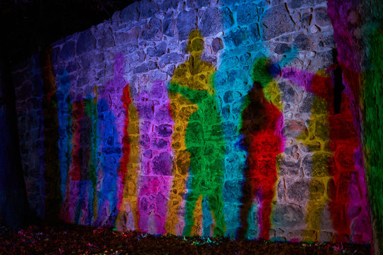 Bunte Schatten Silouhetten
