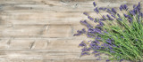 Lavender flowers rustic wooden background Vintage picture