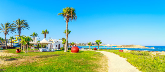 Wall Mural - A view of a azzure water and Nissi beach in Aiya Napa, Cyprus