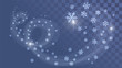 Snow swirl, frosty wind on a transparent background. Winter, Snowflakes, Snowfall