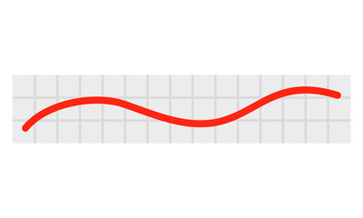Poster - Red linear graph chart icon. Flat illustration of red linear graph chart vector icon for web design