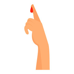 Sticker - Finger blood test icon. Flat illustration of finger blood test vector icon for web design