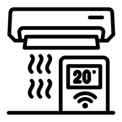 Poster - Conditioner control icon. Outline conditioner control vector icon for web design isolated on white background