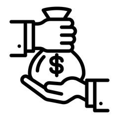 Poster - Money bag icon. Outline money bag vector icon for web design isolated on white background
