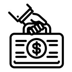 Poster - Corruption money case icon. Outline corruption money case vector icon for web design isolated on white background