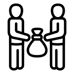 Poster - Two man bribery icon. Outline two man bribery vector icon for web design isolated on white background