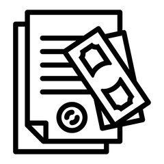 Poster - Paper pass bribery icon. Outline paper pass bribery vector icon for web design isolated on white background