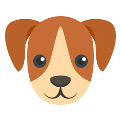 Canvas Print - Cute dog mascot icon. Flat illustration of cute dog mascot vector icon for web design