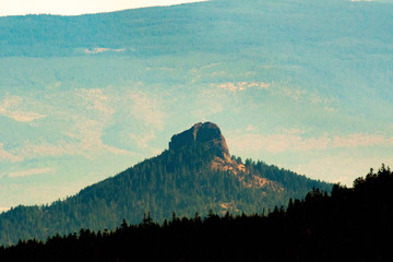 Pilot rock, a volcanic plug in Southern Oregon