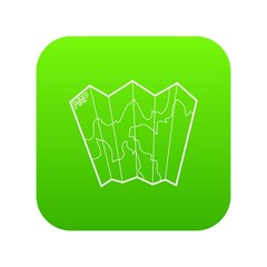 Poster - Paper map icon green vector isolated on white background