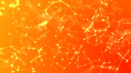 Abstract Orange Plexus Background Floating Structures