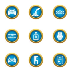 Poster - Game monitor icons set. Flat set of 9 game monitor vector icons for web isolated on white background