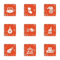 Poster - Occasion icons set. Grunge set of 9 occasion vector icons for web isolated on white background