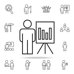 Aufkleber - chart presentation icon. Business Organisation icons universal set for web and mobile