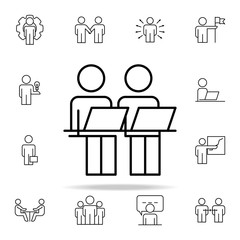 Poster - staff at the desk icon. Business Organisation icons universal set for web and mobile