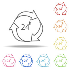 Aufkleber - 24 hours icon. Elements of Global Logistics in multi color style icons. Simple icon for websites, web design, mobile app, info graphics