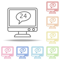Aufkleber - 24 hours icon. Elements of Global Logistics in multi color style icons. Simple icon for websites, web design, mobile app, info graphics
