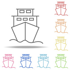 Poster - Ship icon. Elements of Global Logistics in multi color style icons. Simple icon for websites, web design, mobile app, info graphics