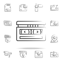 Aufkleber - video cassette outine icon. Photo and camera icons universal set for web and mobile